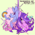 Size: 846x847 | Tagged: safe, artist:muffinz, amethyst star, rainbowshine, sparkler, pegasus, pony, unicorn, g4, album cover, duo, panty and stocking with garterbelt, pixel-crisp art, ponified, ponified album cover