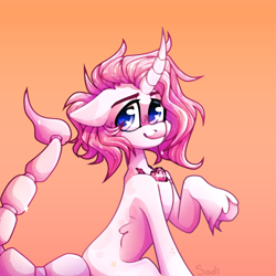 Size: 2100x2100 | Tagged: safe, artist:sadi, oc, oc only, pony, unicorn, gradient background, high res, solo