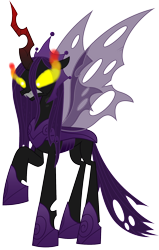 Size: 1272x2004 | Tagged: safe, artist:luca games, queen chrysalis, changeling, changeling queen, g4, darkness, purple changeling, simple background, solo, transparent background