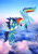 Size: 400x574 | Tagged: safe, artist:rd97, rainbow dash, soarin', pegasus, pony, g4, female, flying, male, mare, ship:soarindash, shipping, stallion, straight