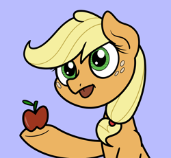 Size: 2048x1882 | Tagged: safe, artist:ewoudcponies, applejack, earth pony, pony, g4, apple, female, food, solo, tongue out