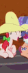 Size: 41x106 | Tagged: safe, screencap, strawberry bonnet, earth pony, pony, appleoosa's most wanted, g4, season 5, appleloosa resident, background character, background pony, clothes, cropped, female, hat, laughing, mare, picture for breezies