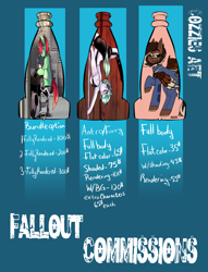 Size: 3000x3921 | Tagged: safe, artist:cozziesart, advertisement, commission info, fallout, fallout 4, high res