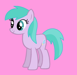 Size: 941x912 | Tagged: safe, artist:frozengembases, artist:rain-approves, aura (g4), earth pony, pony, g4, aurabetes, base used, female, mare, older, older aura (g4), pink background, simple background, smiling, solo