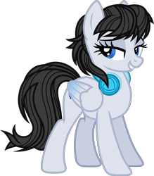 Size: 4249x4848 | Tagged: safe, artist:deyrasd, oc, oc only, pegasus, pony, female, folded wings, headphones, looking at you, mare, simple background, solo, transparent background, wings