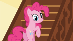 Size: 1920x1080 | Tagged: safe, screencap, pinkie pie, earth pony, pony, g4, my little pony: friendship is magic, season 5, the one where pinkie pie knows, 1080p, balloonbutt, butt, female, looking at you, mare, plot, solo, sugarcube corner