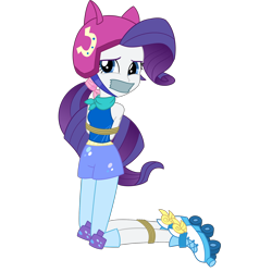 Size: 2000x2000 | Tagged: safe, artist:nie-martw-sie-o-mnie, rarity, human, equestria girls, g4, my little pony equestria girls: friendship games, bondage, bound and gagged, female, gag, helmet, high res, knee pads, roller skates, simple background, skates, solo, tape, tape gag, tied up, transparent background