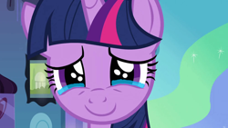 Size: 1000x563 | Tagged: safe, edit, edited screencap, editor:incredibubbleirishguy, screencap, twilight sparkle, alicorn, pony, equestria girls, g4, my little pony equestria girls, crying, crylight sparkle, solo, tears of joy, teary eyes, touched, twilight sparkle (alicorn)