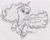 Size: 1639x1323 | Tagged: safe, artist:rhythm-is-best-pony, princess luna, alicorn, pony, g4, flying, lined paper, monochrome, sketch, solo, traditional art