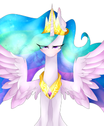 Size: 5000x6000 | Tagged: safe, artist:mynameislele, princess celestia, alicorn, pony, g4, absurd resolution, eye clipping through hair, simple background, solo, spread wings, transparent background, wings