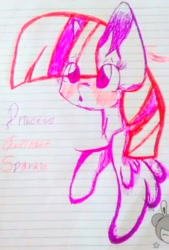 Size: 1274x1889 | Tagged: safe, artist:mynameislele, part of a set, twilight sparkle, alicorn, pony, g4, blushing, drunk, drunk twilight, lined paper, sketch, solo, traditional art, twilight sparkle (alicorn)