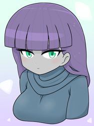 Size: 1668x2224 | Tagged: safe, artist:batipin, maud pie, human, equestria girls, g4, breasts, bust, busty maud pie, female, looking at you, solo