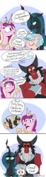 Size: 640x2450 | Tagged: safe, artist:icey, cozy glow, lord tirek, princess cadance, queen chrysalis, changeling, g4, ..., comic, cordyceps, legion of doom, professionals have standards, signature