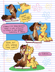 Size: 1548x2048 | Tagged: safe, artist:umbrellascribbles, pony, unicorn, book, lying down, magic, male, ponified, prone, sandy cheeks, spongebob squarepants, spongebob squarepants (character)