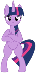 Size: 2122x4267 | Tagged: safe, artist:twilyisbestpone, artist:whiteplumage233, twilight sparkle, alicorn, pony, g4, ankha zone, base used, bipedal, chest fluff, crossed hooves, female, frown, high res, looking at you, mare, meme, sexy, simple background, solo, standing, standing on two hooves, stupid sexy twilight, transparent background, twilight sparkle (alicorn)