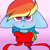 Size: 5000x5000 | Tagged: safe, artist:mynameislele, rainbow dash, pegasus, pony, g4, :<, absurd resolution, big ears, blushing, bust, floppy ears, gradient background, solo