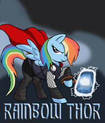 Size: 1000x1167 | Tagged: safe, artist:kenichi-shinigami, rainbow dash, g4, crossover, marvel, thor