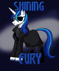 Size: 900x1088 | Tagged: safe, artist:kenichi-shinigami, shining armor, g4, crossover, marvel, nick fury