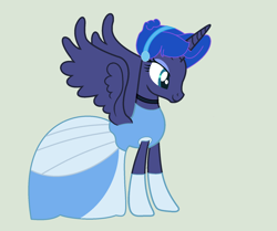Size: 1844x1540 | Tagged: safe, artist:brightstar40k, princess luna, alicorn, pony, g4, cinderella, clothes, dress, gown, simple background, solo