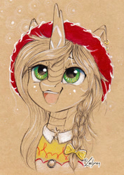 Size: 1024x1444 | Tagged: safe, artist:lailyren, oc, oc only, kirin, bust, portrait, solo, traditional art