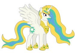 Size: 5779x4061 | Tagged: source needed, safe, anonymous artist, oc, oc only, oc:crown prince zenith sunshine, alicorn, pony, g4, absurd resolution, alicorn oc, beard, closed mouth, crown, crown prince, cutie mark, ethereal mane, ethereal tail, eyebrows, eyelashes, eyes open, facial hair, goatee, hoof shoes, horn, jewelry, male, moustache, nostrils, offspring, parent:king equus, parent:princess celestia, parents:canon x oc, parents:celequus, pony oc, prince, product of incest, regalia, royalty, show accurate, simple background, solo, spread wings, stallion, stallion of the sun, standing, tail, transparent background, vector, wings