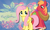 Size: 500x300 | Tagged: safe, artist:phasingirl, edit, big macintosh, fluttershy, earth pony, pegasus, pony, g4, duo, female, male, mare, ship:fluttermac, shipping, stallion, straight, wallpaper, wallpaper edit