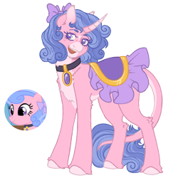 Size: 1000x1000 | Tagged: safe, artist:kazmuun, royal ribbon, pony, unicorn, g4, bow, chest fluff, clothes, collar, concave belly, countershading, curved horn, dress, female, gradient horn, hair bow, horn, leg fluff, leonine tail, mare, neck fluff, pale belly, saddle, simple background, solo, tack, tail, transparent background, unshorn fetlocks