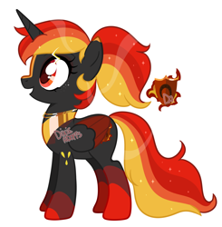 Size: 2000x2038 | Tagged: safe, artist:dixieadopts, oc, oc only, oc:legendary fire, alicorn, pony, alicorn oc, armarouge, blaze (coat marking), coat markings, colored eartips, colored wings, colored wingtips, facial markings, female, folded wings, high res, horn, jewelry, mare, multicolored wings, necklace, peytral, pokemon scarlet and violet, pokémon, ponytail, red eyes, side view, simple background, socks (coat markings), solo, sparkly mane, sparkly tail, standing, tail, transparent background, two toned wings, wings