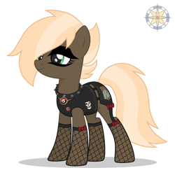 Size: 3000x3000 | Tagged: safe, artist:r4hucksake, oc, oc only, oc:brassy needles, earth pony, pony, base used, choker, female, fishnet stockings, high res, mare, simple background, solo, spiked choker, transparent background