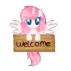 Size: 300x300 | Tagged: safe, artist:angellightyt, oc, oc only, alicorn, pony, alicorn oc, animated, eye clipping through hair, eyelashes, female, flying, gif, horn, mare, sign, simple background, smiling, solo, spread wings, transparent background, wings