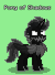 Size: 600x816 | Tagged: safe, pony of shadows, pony, pony town, g4, fake alicorn, green background, simple background, solo