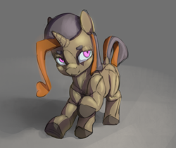Size: 749x629 | Tagged: safe, artist:zlatdesign, oc, oc:rusted gold, pony, unicorn, buff, horn, male, muscles, pink eyes, ring, solo