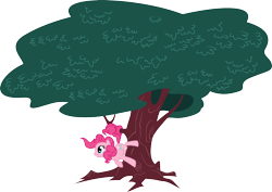 Size: 3000x2118 | Tagged: safe, artist:lambydwight, pinkie pie, earth pony, pony, g4, female, high res, mare, simple background, solo, transparent background, tree, vector
