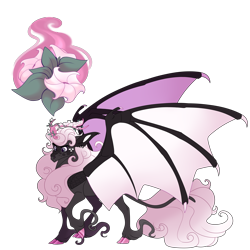 Size: 2800x2800 | Tagged: safe, artist:uunicornicc, oc, oc only, kirin, winged kirin, bat wings, cloven hooves, high res, male, simple background, solo, transparent background, unshorn fetlocks, wings