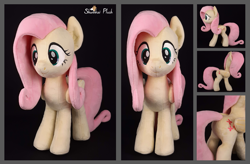 Size: 1713x1122 | Tagged: safe, artist:shunnkai, fluttershy, pegasus, pony, g4, female, irl, mare, photo, pink mane, pink tail, plushie, solo, tail, yellow coat