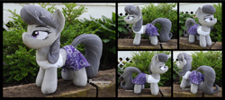 Size: 3900x1754 | Tagged: safe, artist:peruserofpieces, octavia melody, earth pony, pony, g4, clothes, female, irl, mare, photo, plushie, sarong, short shirt, smiling, solo, tank top