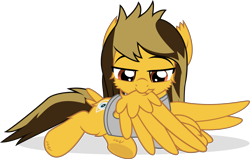 Size: 7855x5000 | Tagged: safe, artist:jhayarr23, oc, oc only, pegasus, pony, alex gaskarth, all time low, butt fluff, cheek fluff, clothes, commission, dyed mane, dyed tail, ear fluff, grooming, hoof fluff, lying down, male, ponified, preening, prone, shirt, simple background, solo, spread wings, stallion, t-shirt, tail, tail feathers, transparent background, underhoof, wings, ych result