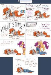 Size: 2002x2950 | Tagged: safe, artist:redheadfly, scootaloo, oc, oc:lucky fly, pony, tumblr:ask-adultscootaloo, g4, high res, lying down, mouth hold, older, paintbrush, prone, sleeping