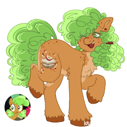Size: 1000x1000 | Tagged: safe, artist:kazmuun, apple brown betty, earth pony, pony, g4, apple family member, simple background, solo, transparent background