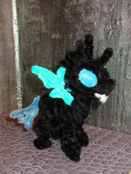 Size: 2010x2679 | Tagged: safe, alternate version, artist:malte279, part of a set, changeling, chenille, chenille stems, chenille wire, craft, high res, irl, part of a series, photo, pipe cleaner sculpture, pipe cleaners, solo