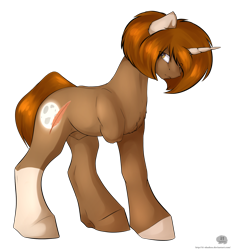 Size: 1510x1630 | Tagged: safe, artist:11-shadow, oc, oc only, pony, unicorn, amputee, male, missing limb, nudity, sheath, simple background, solo, stallion, transparent background