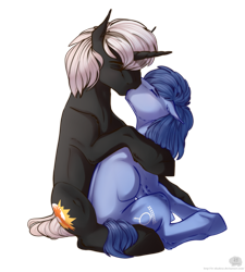 Size: 1217x1353 | Tagged: safe, artist:11-shadow, oc, oc only, oc:p-21, oc:priest, earth pony, pony, unicorn, fallout equestria, fallout equestria: project horizons, fanfic art, gay, kiss on the lips, kissing, male, simple background, transparent background