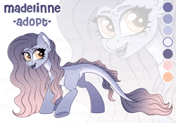 Size: 3300x2300 | Tagged: safe, artist:madelinne, oc, oc only, sea pony, adoptable, adoptable open, female, high res, long hair, mare, solo, zoom layer