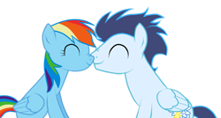 Size: 1221x655 | Tagged: safe, artist:luuandherdraws, rainbow dash, soarin', pegasus, pony, g4, duo, eyes closed, female, male, mare, nuzzling, ship:soarindash, shipping, simple background, stallion, straight, transparent background, vector