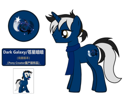 Size: 4484x3531 | Tagged: safe, artist:equestria secret guard, oc, oc only, oc:dark galaxy, pony, unicorn, braid, clothes, cutie mark, horn, male, reference sheet, simple background, solo, stallion, transparent background, unicorn oc