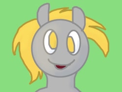 Size: 480x360 | Tagged: safe, derpibooru exclusive, derpy hooves, pegasus, pony, g4, digital art, green background, simple background, smiling, solo