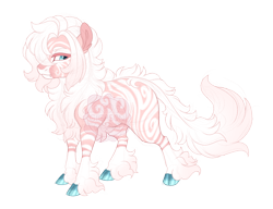 Size: 3000x2300 | Tagged: safe, artist:gigason, oc, oc only, oc:tabby, hybrid, zony, cloven hooves, female, high res, offspring, parent:zecora, simple background, solo, transparent background