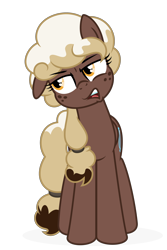 Size: 2194x3291 | Tagged: safe, artist:besttubahorse, oc, oc only, oc:sweet mocha, pegasus, pony, female, freckles, frustrated, high res, one ear down, simple background, solo, transparent background, vector