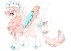 Size: 3500x2500 | Tagged: safe, artist:gigason, oc, oc only, oc:tranquil topaz, alicorn, pony, cloven hooves, colored wings, curved horn, female, high res, horn, mare, multicolored wings, simple background, solo, tail wings, transparent background, wings