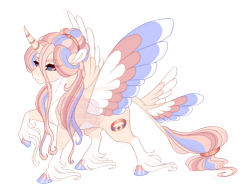 Size: 3000x2300 | Tagged: safe, artist:gigason, oc, oc only, oc:angel wings, alicorn, pony, colored wings, female, high res, mare, multicolored wings, simple background, solo, tail wings, transparent background, wings